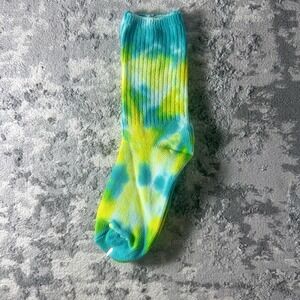 TIE DYE GREEN  YELLOW WOMEN Fun  Sock NEW